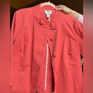 Talbots salmon Cape with Relaxed Fit and Minimalist Design L